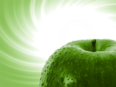 wallpaper green apple. Wet Green Apple wallpaper