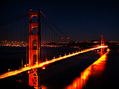 Steins Gate Wallpaper. Golden Gate Bridge at Night